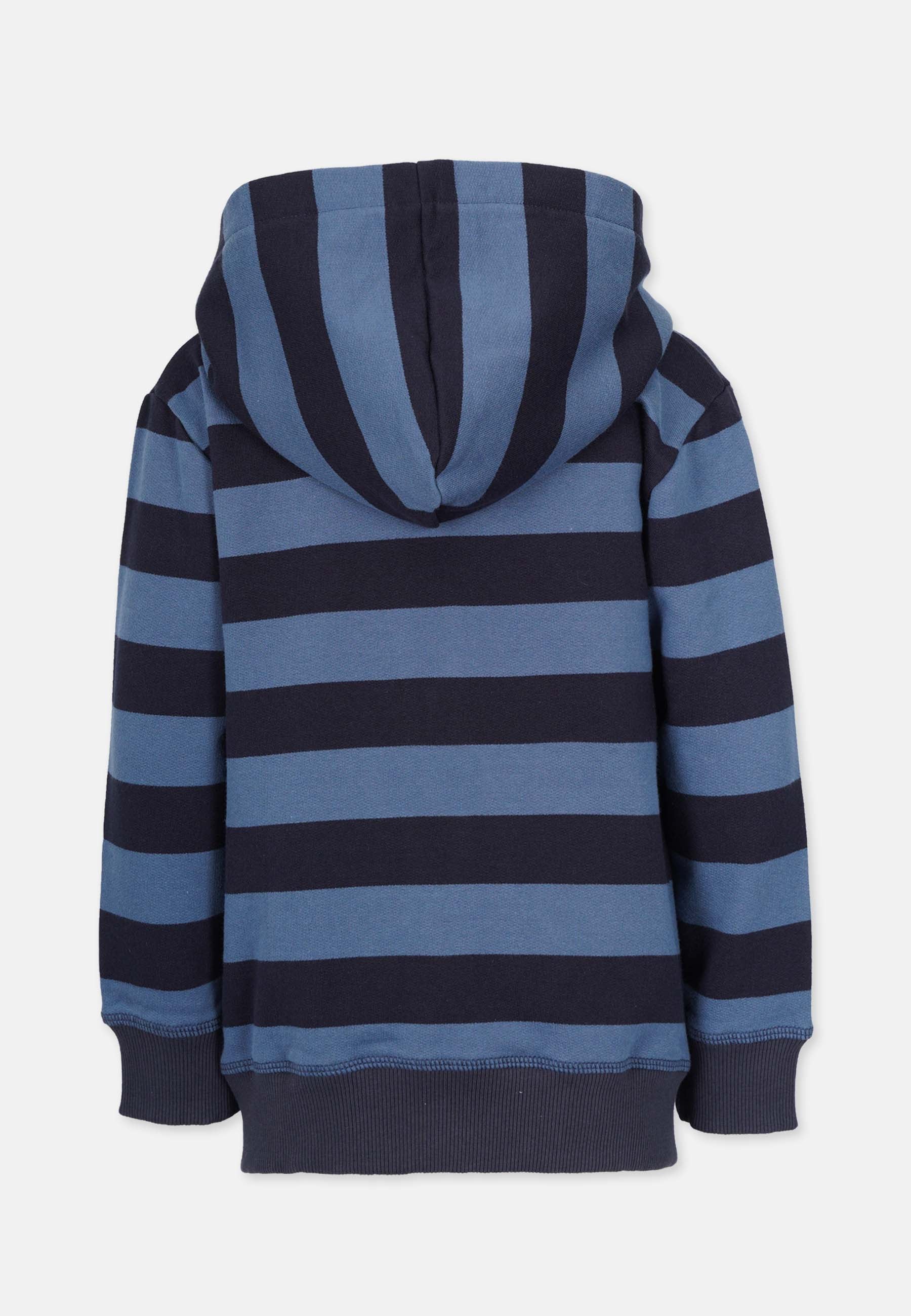 Striped Zip Hooded