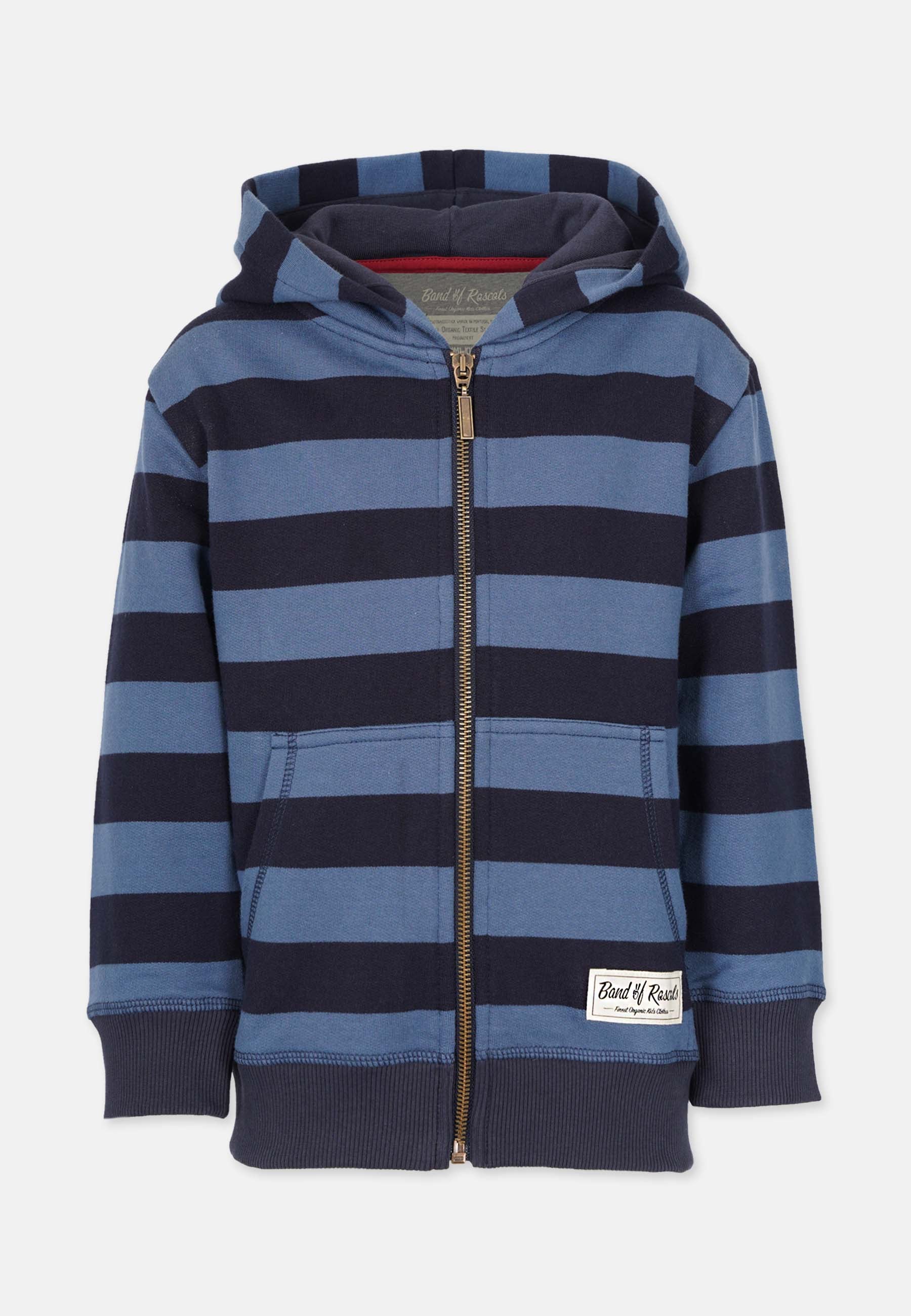 Striped Zip Hooded