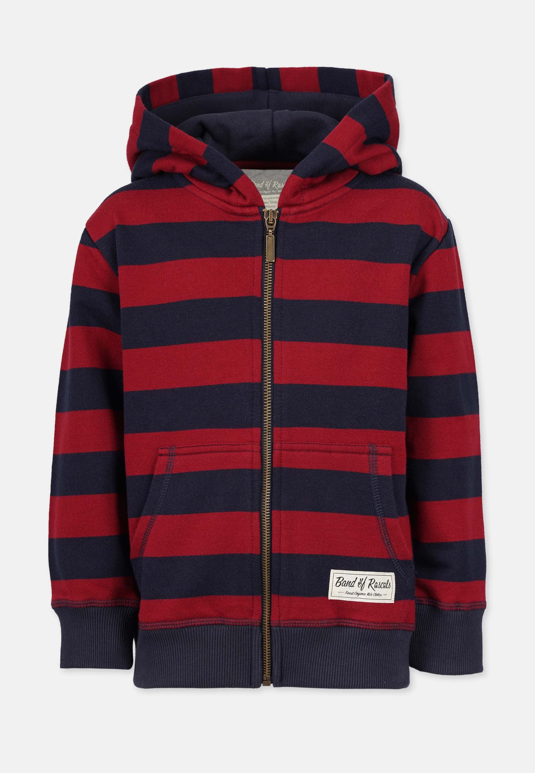 Striped Zip Hooded
