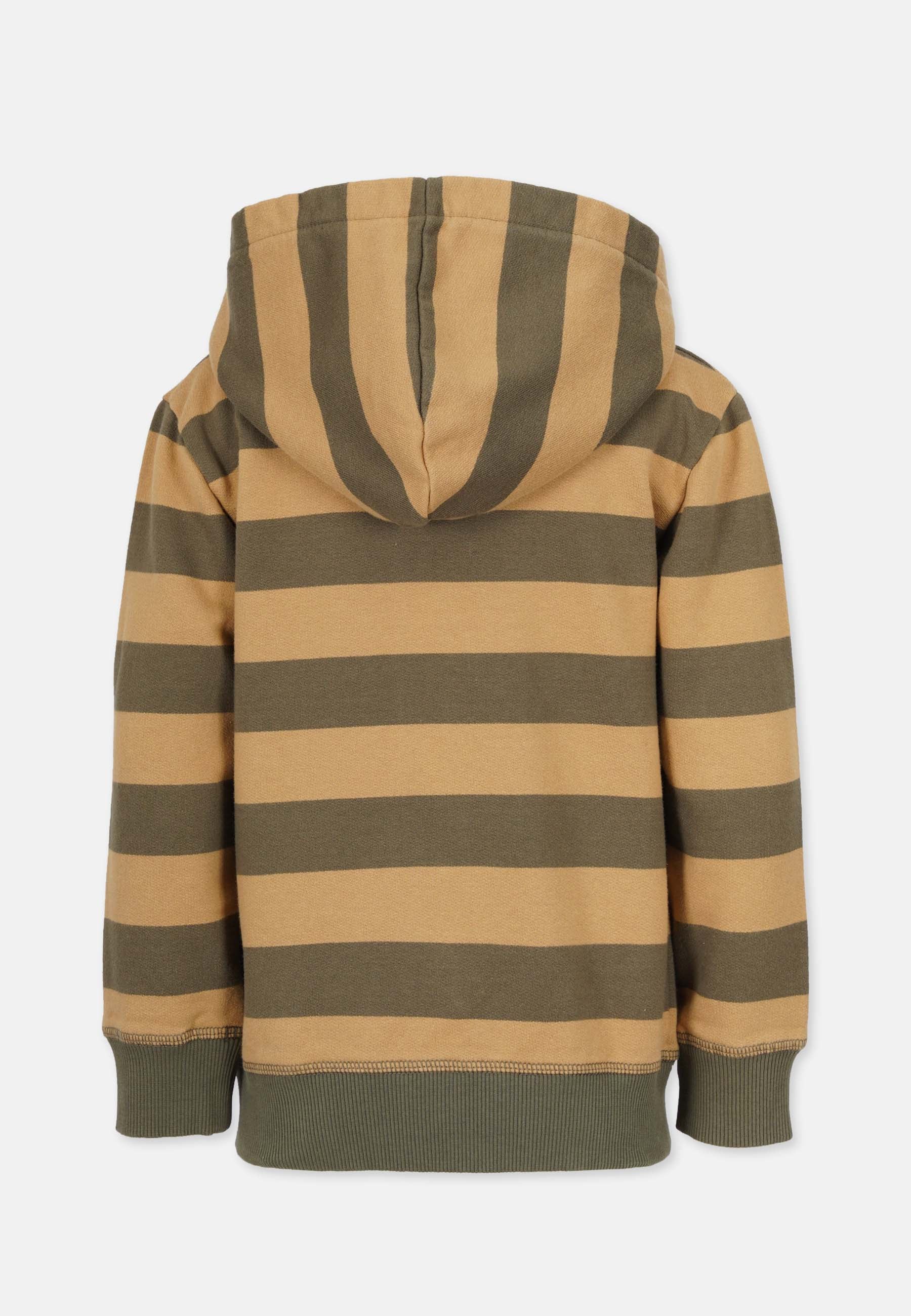 Striped Zip Hooded