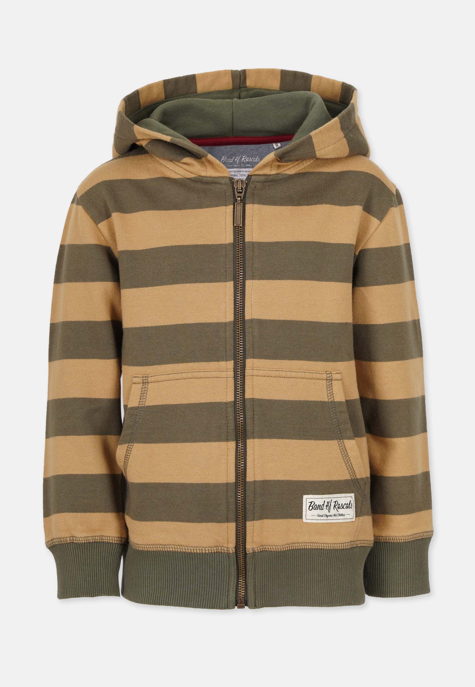 Striped Zip Hooded