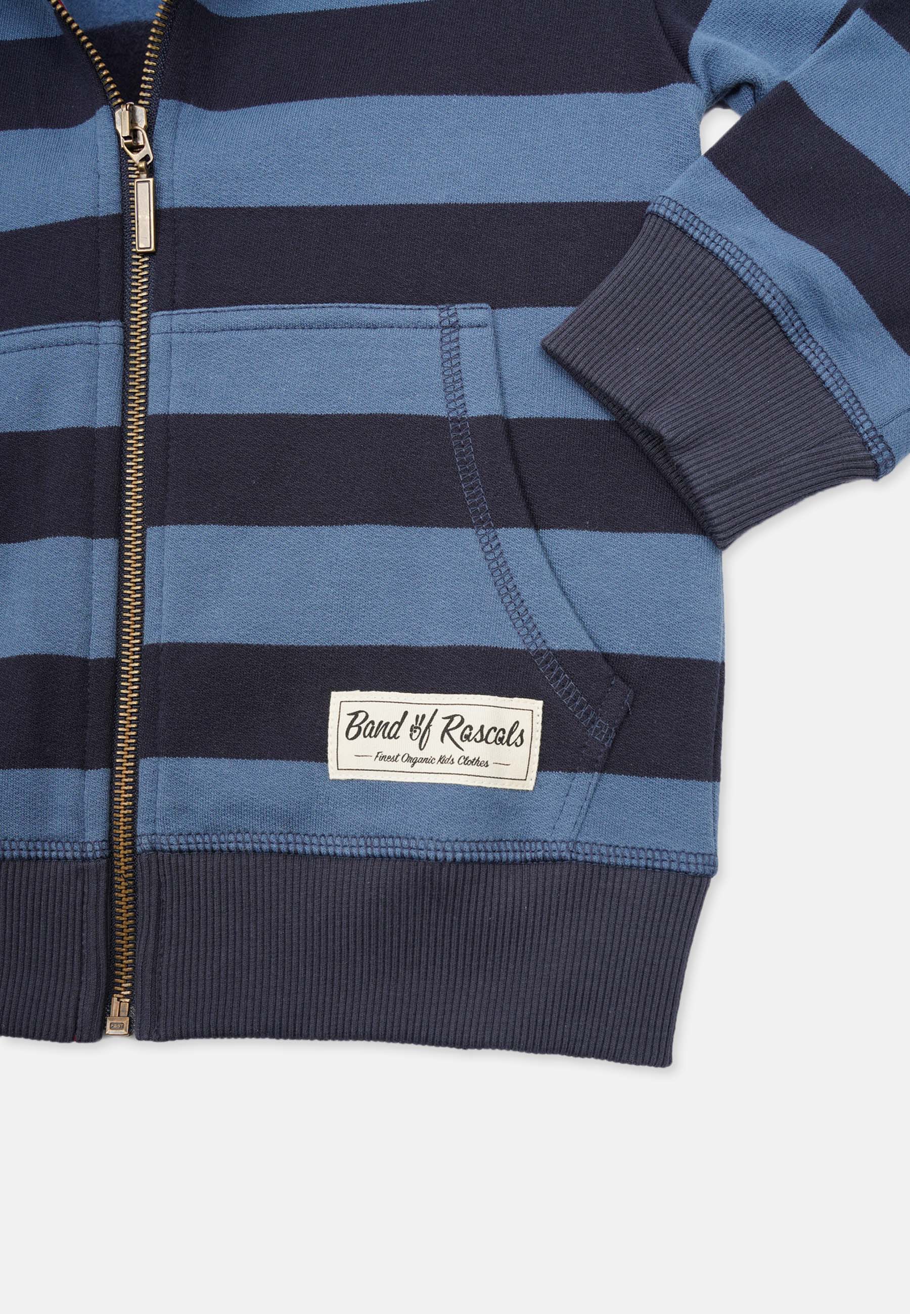 Striped Zip Hooded