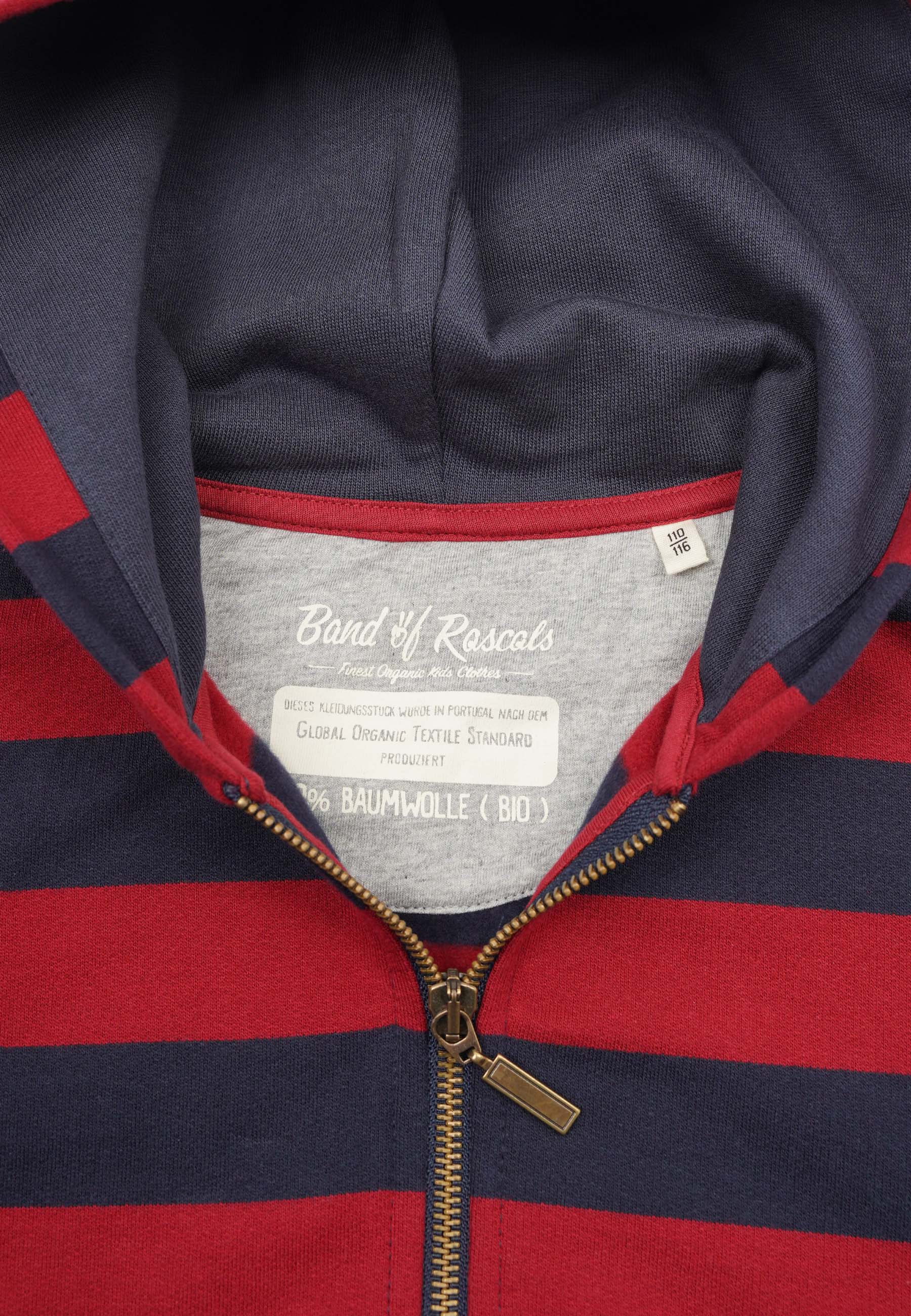 Striped Zip Hooded